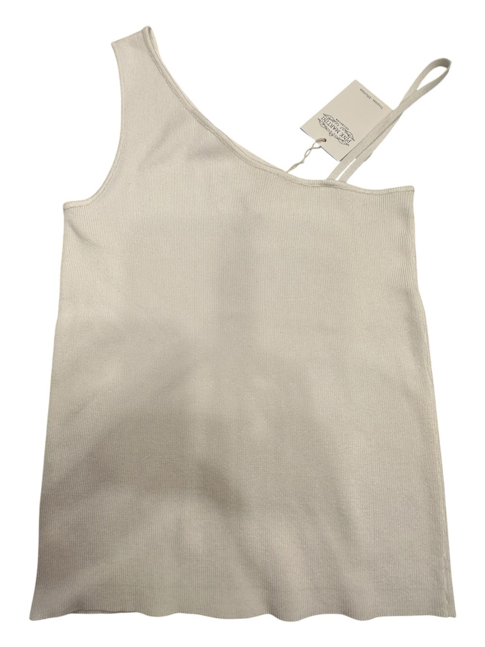 Pink Martini white One-Shoulder Ribbed Top - Picture 3 of 6